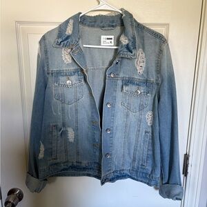 Ci Sono Light Blue Distressed Jean Jacket